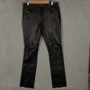 First Classics Leather Motorcycle Pants Women's 6 Black Low Rise 5 Pocket Riding